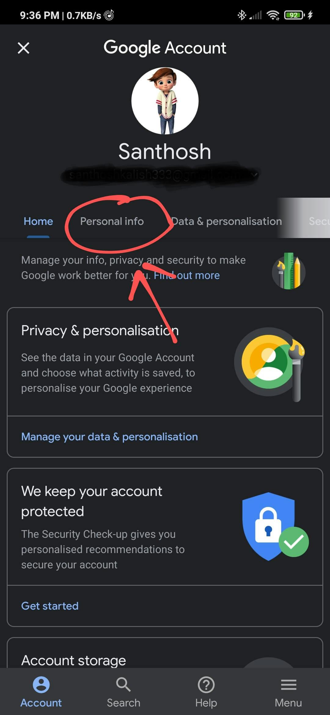 Google App Personal Info