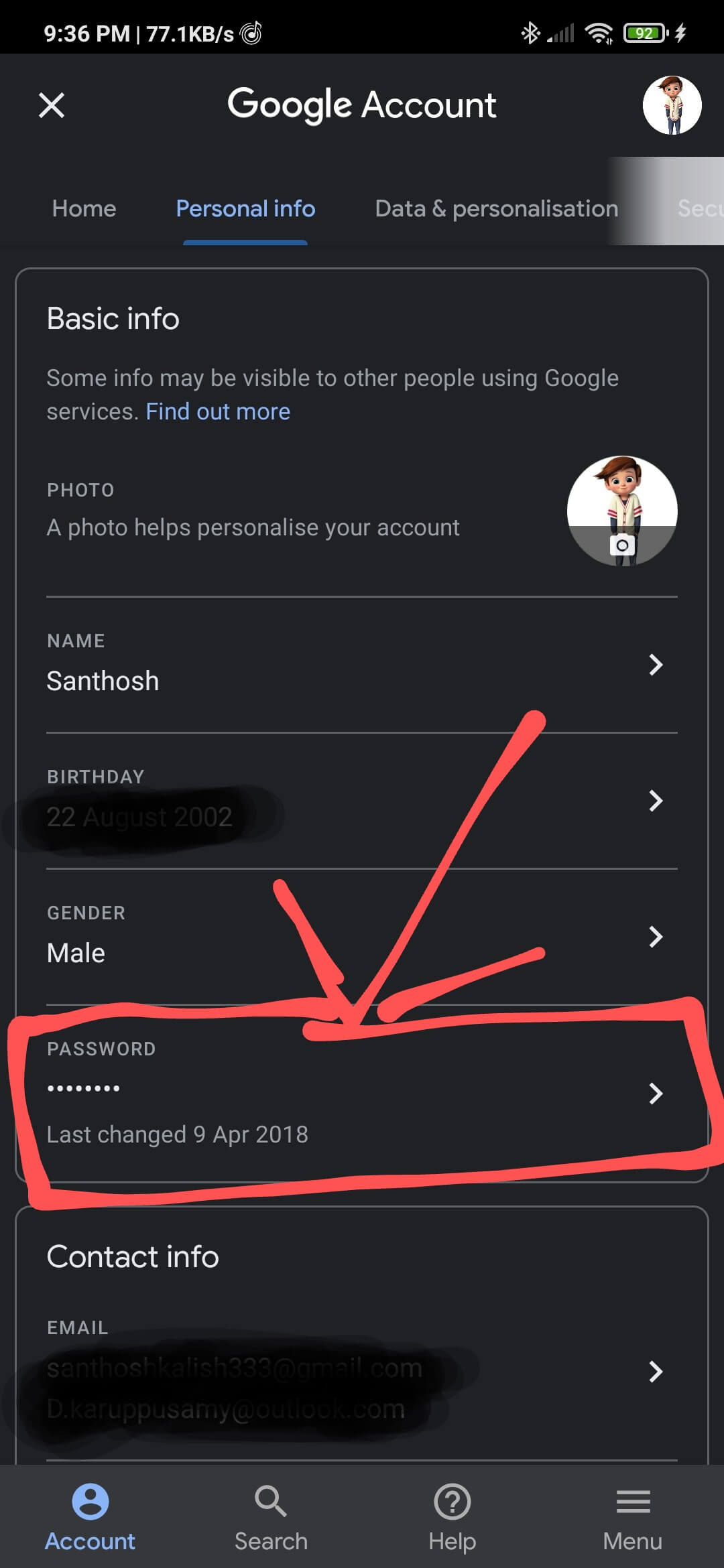 Google Account Password